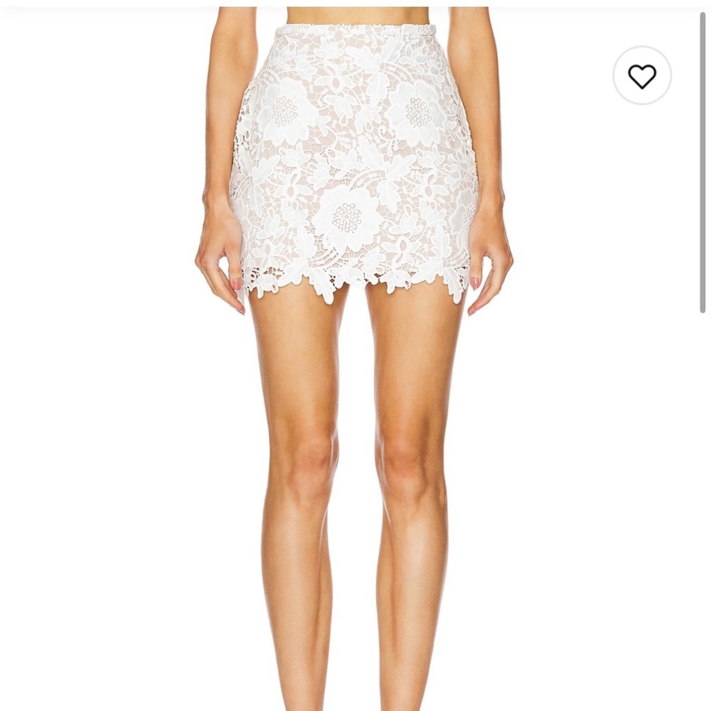 L'Academie White Lace Mini Skirt by Marianna Delphine in White